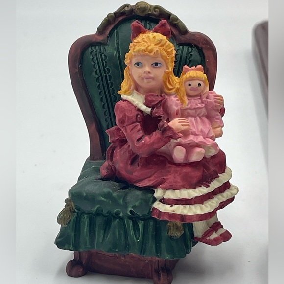 VTG 7pc Hand Painted Resin Night Before Christmas Victorian Family Dinner Scene - Picture 7 of 16